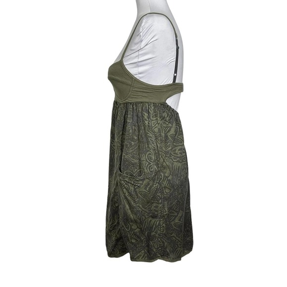 𝅺wilfred‎ Artizia Dress Olive Green Tropical Print Open Back Size 2 - Picture 2 of 11